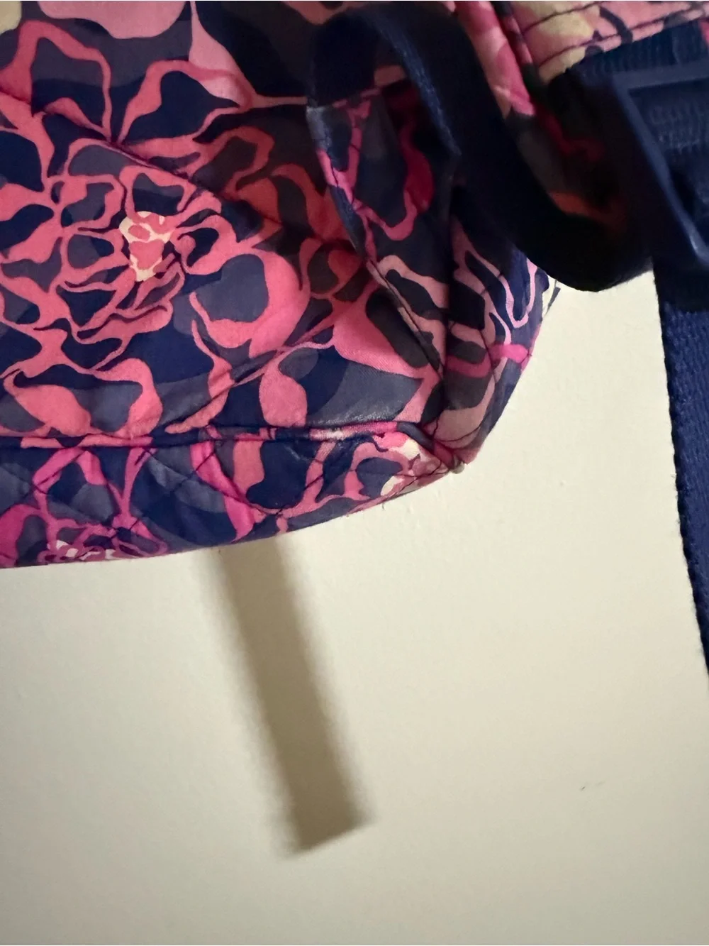 Vera Bradley Navy Pink Floral Quilted Backpack